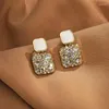 Boucles d'oreilles Vintage en perles pour femmes, grand nœud papillon, Texture strass, goutte d'huile, accessoires de tempérament exagéré, bijoux cadeau