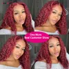 Wigs 99J Burgundy Lace Front Wig 28 30 Inch Deep Wave Frontal Wig 13x4 Garnet Red Curly Lace Front Human Hair Wigs 4x4 Closure Wig