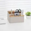 Dropshipping Multi-purpose Storage Box Desk Stationery Storage Box Detachable Desktop Pen Holder Wood Pen Box For Home Office HKD230812