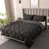 Bedding sets High Quality 3D Pinch Pleated Duvet Cover Set 220x240 Solid Color Single Double Twin Bedding Set Duvet cover 230824