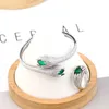 Bracciale serpente con diamanti di design placcato oro 18 carati bracciali gioielli per donne ragazze ragazze anello figlia gioielli di lusso compleanno festa di nozze sposa fidanzata