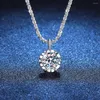 Chaînes Wong Rain 925 Sterling Silver VVS1 3EX D 1-2CT Real Moissanite Diamonds Gemstone Sparkling Collier pour femmes Fine Bijoux GRA