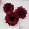 Flores decorativas grinaldas 200pcs 10cm Rose simated rosa 20 coloridas Faixa artificial de tecido de seda DIY decoração de videira parede de arco de casamento a dhpxw