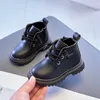 Boots Baby Kids Short Boots Boys Shoes Autumn Winter Leather Children Boots Fashion Toddler Girls Boots Kids Snow Shoes E08091 L0824