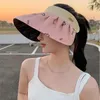 Wide Brim Hats Visor Hat UV Protection Girl Korean Style Cap Love Heart Sunscreen Empty Top Summer Sun