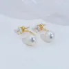 Серьги с шпилькой iCnway Natural White 9-9,5 мм круглый пресноводной жемчуг S925 Серебряный и золотой цвет оптом