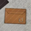 Womens Designer Card Holder Anagram Cobblestone äkta läder Små plånbok Luxury Cardwallet Mens Fashion Cardholder Porte Carte