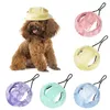 Appareils pour chiens Pet d'été Protections UV Chapeaux de soleil avec la sangle de sangle de menton réglable