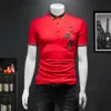 2023 Nieuwe heren met korte mouwen Tops katoenpolo shirts borduursel trend plus size zomer revers gedrukt Undershirts211j