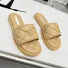 Brand slippers Summer Fashion High handmade diamond embroidery grid design soft and comfortable women's flip-flops with boxes