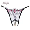 ブリーフパンツパールペンダントオープントン女性下着輪のない刺繍gストリングタンガレース透明なセクシーランジェリー230824