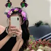 Imprezy Halloweenowe nakrycie głowy retro zabawne czarownice Flower Festival Pography Praph Masquerade Hair Akcesoria dla kobiet dziewczęta
