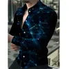 Casual shirts voor heren S-4XL Hoogwaardige Mode Men Hirted Shirt Designer Starry Sky Print Lange Mouw Tops Clothing Cardigan