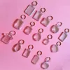 50pcs / lot rectangle coeur styles ronds transparent blanc acrylique insert po cadre photo porte-clés porte-clés bricolage anneau fendu cadeau 2646