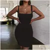 Grundläggande casual klänningar vintage off shoder mini bodycon Summer Dress Women Backless Club Party Sexig wrap neon plus size vestidos drop dhfk6