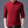 Heren Polo Mode Mannen Lange Mouw Basic Polo Shirts Lente Herfst Gestreepte Slanke Tees Koreaanse Mannelijke Kleding Business Casual Tops 230823