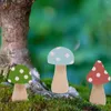 Decorazioni da giardino Piccoli graffiti di funghi in legno adornano i bambini Prop Simulazione decorativa di modellazione fai-da-te