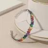 Bangle Fashion Women Colorful Oval Design Cubic Zircon Justerbar armband Kvinnans fest Bröllopsmycken Manschett Tillbehör