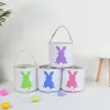 Canvas Easter Basket Bunny Ears Good Quality Gift Bag Gift Bucket Rabbit Eggs Easter Party Supplies AU24