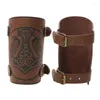 Бангл женщин мужчина косплей широкий кожаный браслет Nordic Viking Style Medieval Vintage Wrist Guard.