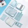 Sacos de armazenamento 9 pcs / conjunto de bagagem de grande capacidade para embalagem cubo roupas roupa interior cosmético organizador de viagem bolsa de higiene pessoal 230824