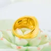 Обручальные кольца 15 мм голубые стразы Dubai Ring for Women Gift Gold Color Africa Lover