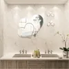 Autocollants muraux de grande taille, miroir d'amour romantique 3D stéréo auto-adhésif en acrylique, décoration pour salon, chambre à coucher, salle à manger