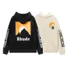 Herr hoodies rh streetwear överdimensionerad bokstav inställning sol tryck hoodie par stil förtjockning mode lös hip hop huvtröja