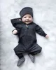 ROMPERS 024M Baby Jungen Kleidung Infant warm warm Langarm Reißverschluss Strampler geborener Jumpsuit Kid Hooded Girl Pullover Outfit 230823