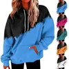 Sweat à capuche pour femme imprimé coloré femmes automne sweat avec poches à manches longues cordon pulls amples Moletom Femininos