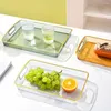 Plates Tray With Handles Transparent Thickened Serving For Tea Fruit Ideal Diner Parties Home Use Non-slip