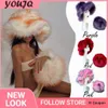 Scarves Y2K Millennium Girl Autumn Winter Fur Hats Handbag Sets for Women Men Girl Thick Hip Pop Furry Fluffy Faux Fur Hat Winter Bag 230823