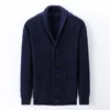 Herrenpullover 2023 High-End-Wolldesigner Dicke Wintermarke Fashion Cable Strick Sweater Mantel Freizeitkoreanische Kleidung