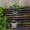 Pendant Necklaces Ethnic Turquoises Necklace On Neck Silver Color Chain Women's Jewelry Layered Tassel Accessories Girls Vintage Fashion