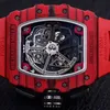 Richarmilles Luxury Automatyczne zegarki Mechanical SportsWatches Mens Series 5301 Polo Limited Edition Tourbillon Full Hollow 4450 x 4994 Manual 1103 Red Hbly