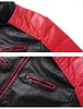 Jackets masculinos Autumn Winter Jacket Bomber Biker Zipper motocicleta Faux Pur Coat Male Macho Pilot Pilot Vintage Black Red Brown PU couro PU