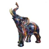 Dekorative Figuren Nordische Malerei Graffiti Elefant Skulptur Figur farbenfrohe Kunststatue kreative Harz Tierdekoration