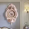 Väggklockor badrum kreativ jätte klocka modern design antik sovrum lyxig vit reloj de pared rum ornament ab50wc