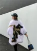 Manteau tissé en fourrure pour femmes, col en v, vêtements mi-longs, manches chauve-souris, tricoté épais et chaud, veste moelleuse de rue, 2023