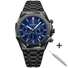 Montres-bracelets 2023 Top Box Marque Homme Casual Quartz Binbond B0161 Montre De Luxe Lumineux Montre-Bracelet En Acier Inoxydable Étanche Hommes Horloge