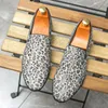 Zapatos de vestir Mocasines Leopardo Punta redonda Slip-On Moda Negocio Hecho a mano Hombres Zapatos de vestir Tamaño 38-46 Zapatos para hombre 230824