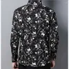 Męskie koszule 3D Kwiatowa sukienka Men Men Shirt Chinese Style Druk długoterminowy Jesienna Jakość Soft Wygodne Kamisas de Hombre