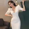 Casual jurken de glorie witte professionele damesjurk Koreaanse versie beroemdheden