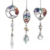 Hangende kettingen 3 pc's handgemaakte zonnecatcher draad gewikkeld stenen ketting hangend ornament met kristal druppel prisma voor thuisauto bmf8306y