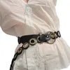 Пояс коричневая талия цепь Grommet Cowgirl Belt for Women Banquet Club Club Джинсы Джинсы плать