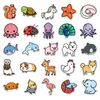 50 PCS Cartoon Animal Stickers Waterproof Decorative Mobile Diary Decorative PVC