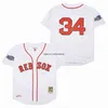 Mitchell och Ness Throwback Nomar Garciaparra basebolltröja Ted Williams Yastrzemski Johnny Pesky Ruth Jim Rice David 34 Ortiz Wade Boggs Martinez Sz S-4XL