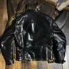 Mäns jackor Fast Asian Size Superkvalitet äkta Japan Horse Leather Horse Corde Stylish Rider Jacket 230824