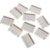 Headbands 10pcs 510 Teeth DIY Metal Hair Comb Claw Hairpins Silver Gold Bronze Clip Craft Handmade Bridal Jewelry Acc 230823