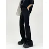 Kadın Pantolon Deeptown Zarif Vintage Flare Klasik Kadın Kore Moda Siyah Harajuku Resmi Takım Pantolonlar Yüksek Bel Palazzo Bayanlar